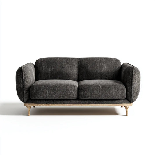 2-Sitzer Sofa Dunkelgrau 160 x 88 x 82 cm Polyester Massivholz Rechteckig