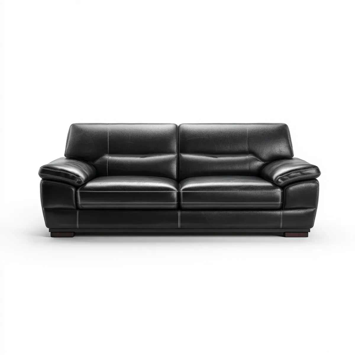 2-Sitzer Sofa Schwarz 180 x 90 x 88 cm PU-Kunstleder Gerade Form