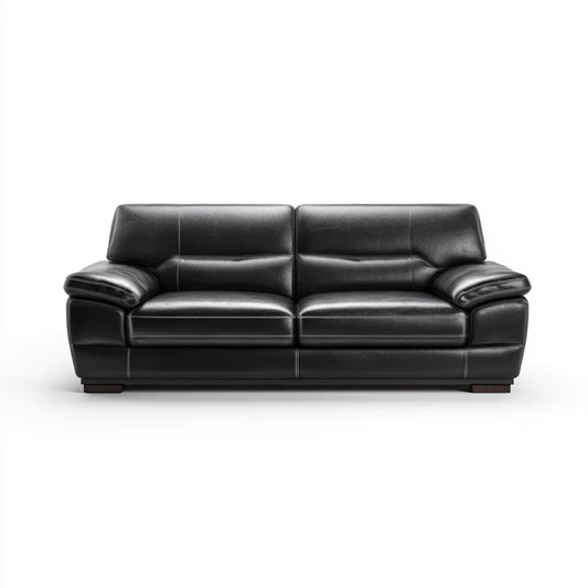 2-Sitzer Sofa Schwarz 180 x 90 x 88 cm PU-Kunstleder Gerade Form
