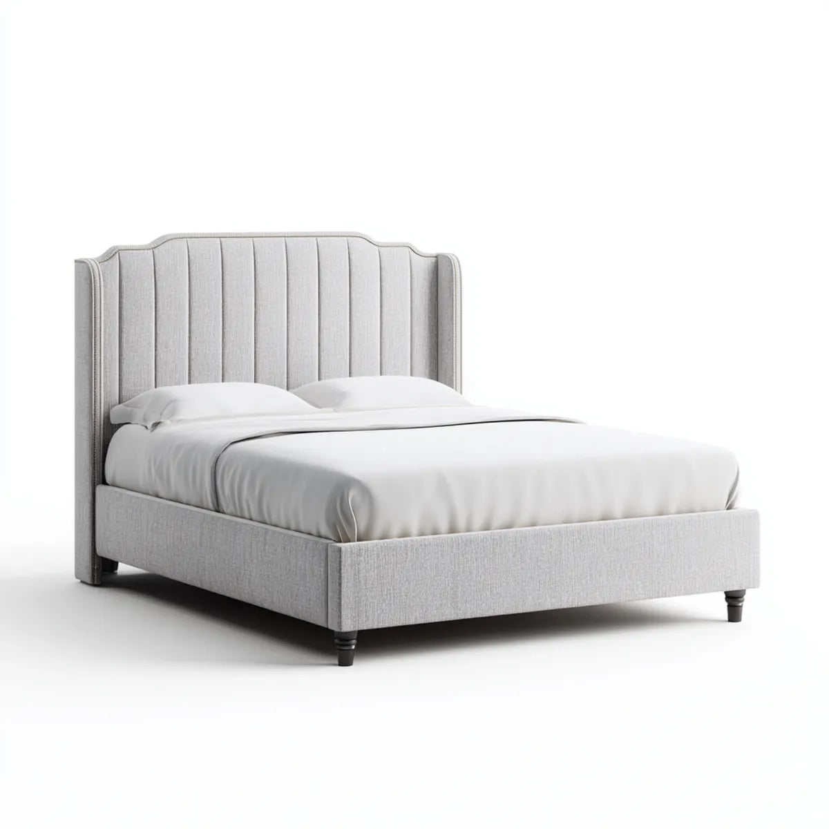 Polsterbett Doppelbett Hellgrau 160 x 200 cm Polyester Rechteckig