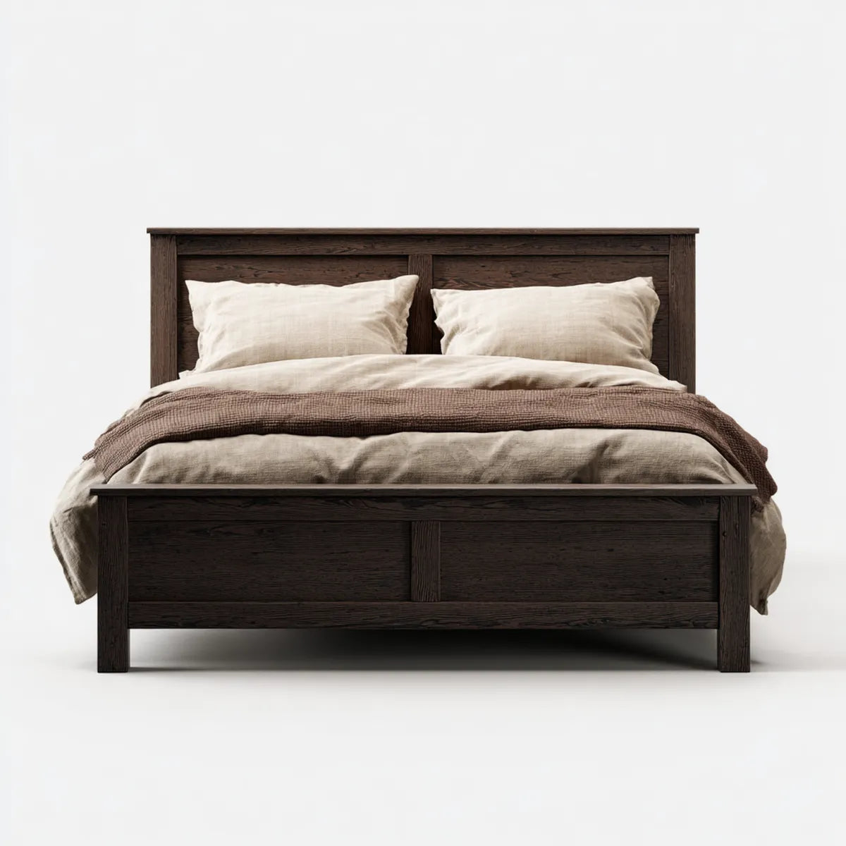 Doppelbett Dunkelbraun 160 x 200 cm aus massivem Kiefernholz rechteckig