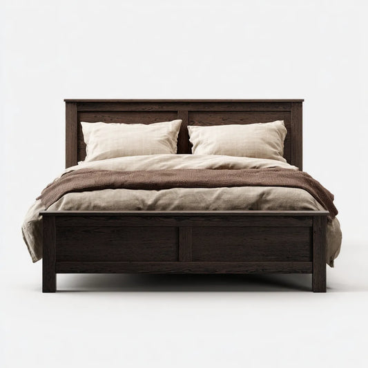 Doppelbett Dunkelbraun 160 x 200 cm aus massivem Kiefernholz rechteckig