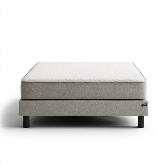 Boxspringbett Doppelbett Hellgrau 180 x 200 cm Polyester Rechteckig mit Taschenfederkernmatratze