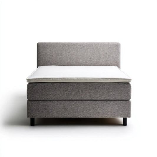 Boxspringbett Doppelbett Grau 180 x 200 cm mit Matratze Polyesterbezug Rechteckig